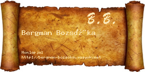 Bergman Bozsóka névjegykártya